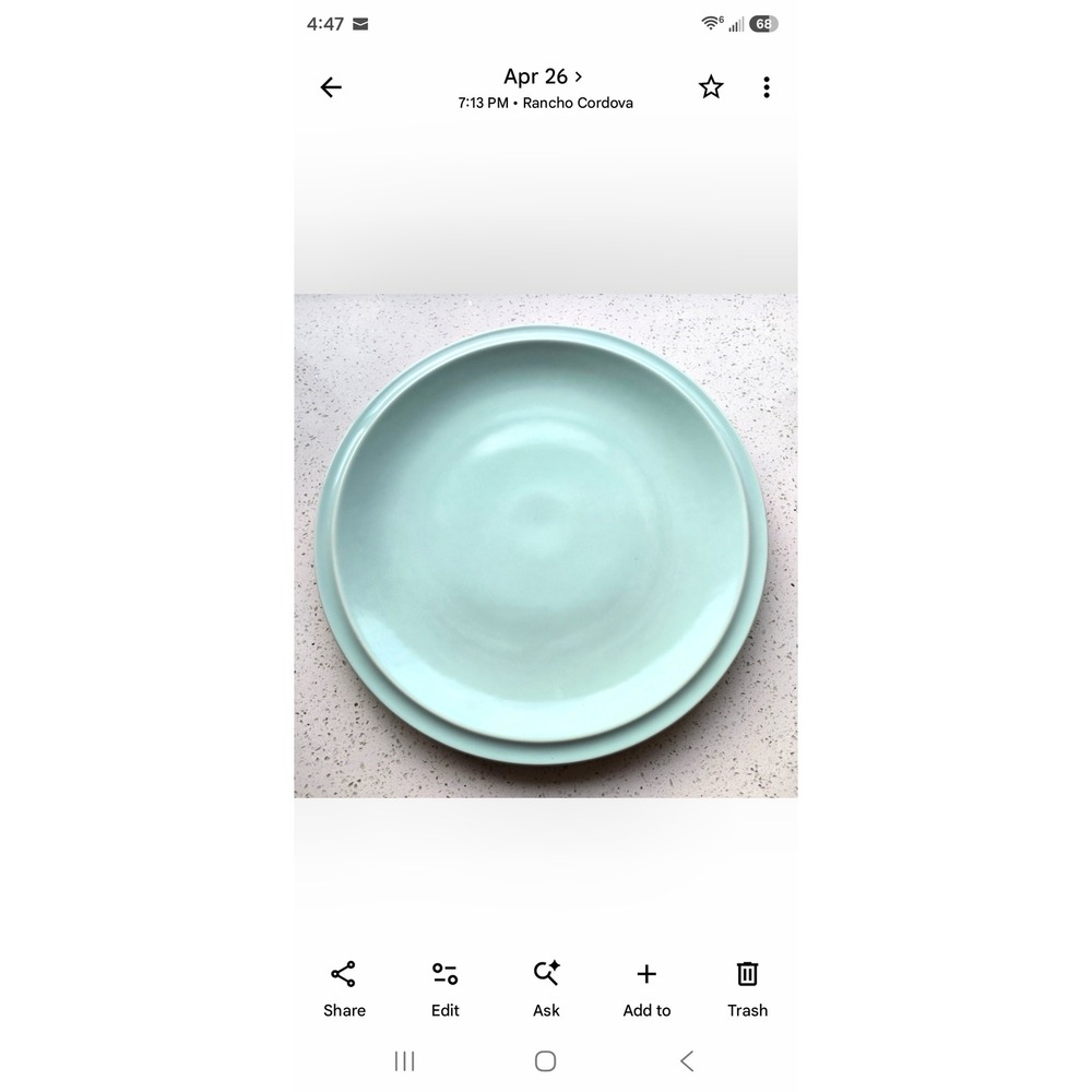 Vintage Vernon Kilns Ultra California Seafoam Green 16.25" Chop Plate Platter